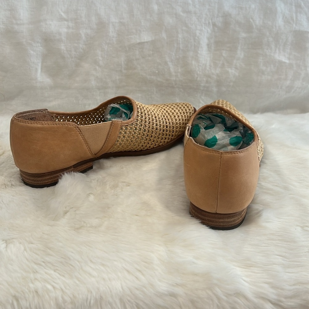 Anthropologie Kelsi Dagger Skyline Toast Mesh Women Leather Loafer Flats - Picture 4 of 7